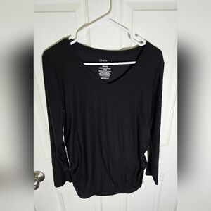 Time and Tru Womens Black Maternity Long Sleeve Tee Medium